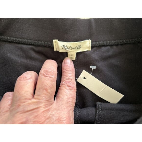 Madewell Knit Kick Flare Ponte Pants Women High Rise Stretch Black Pull On Sz M - Picture 8 of 15